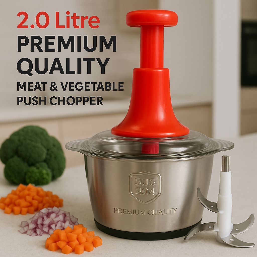 Stainless Steel Push Chopper 2L