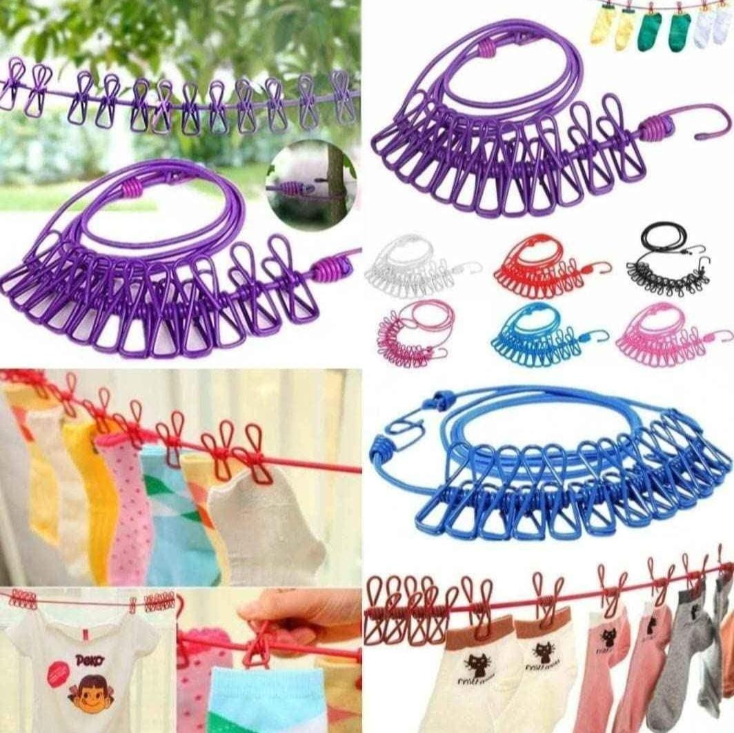 12 Clips Stainless Steel Clothesline