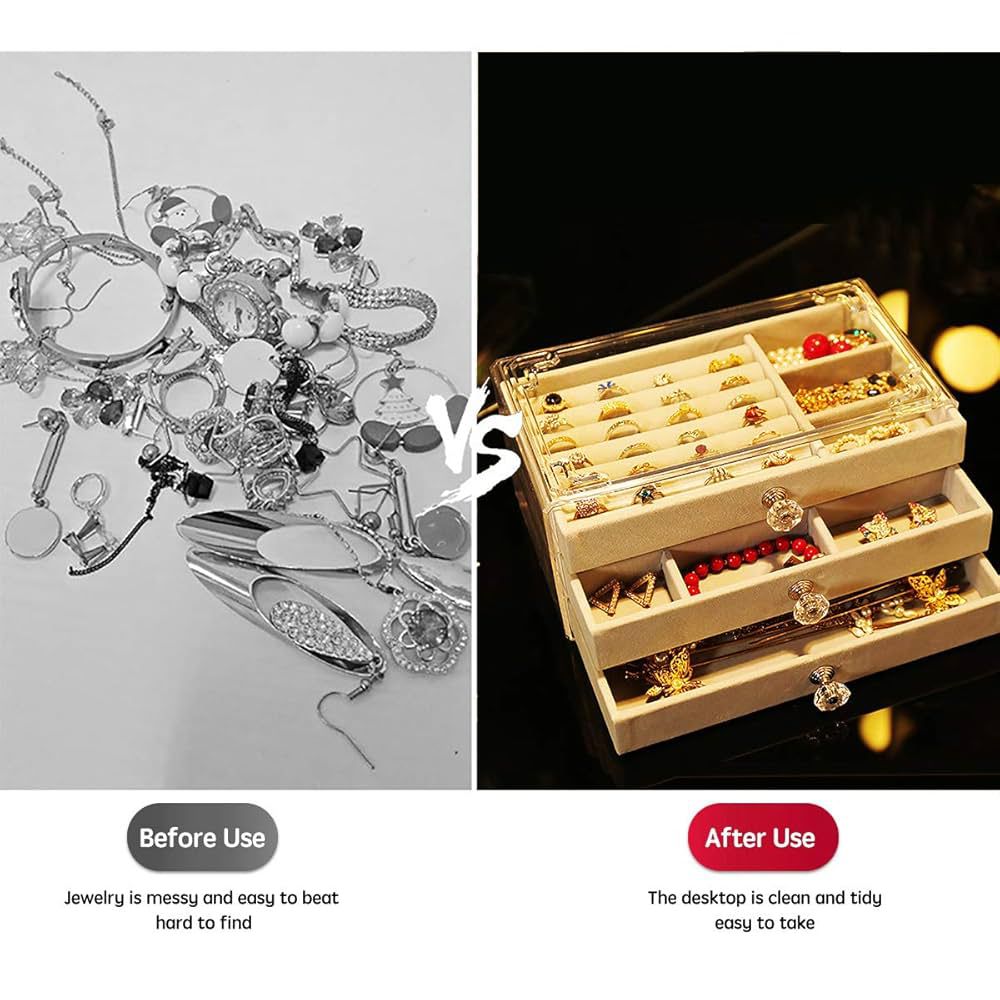 Acrylic Jewelry Box 3 Layer Jewelry Organizer for Women