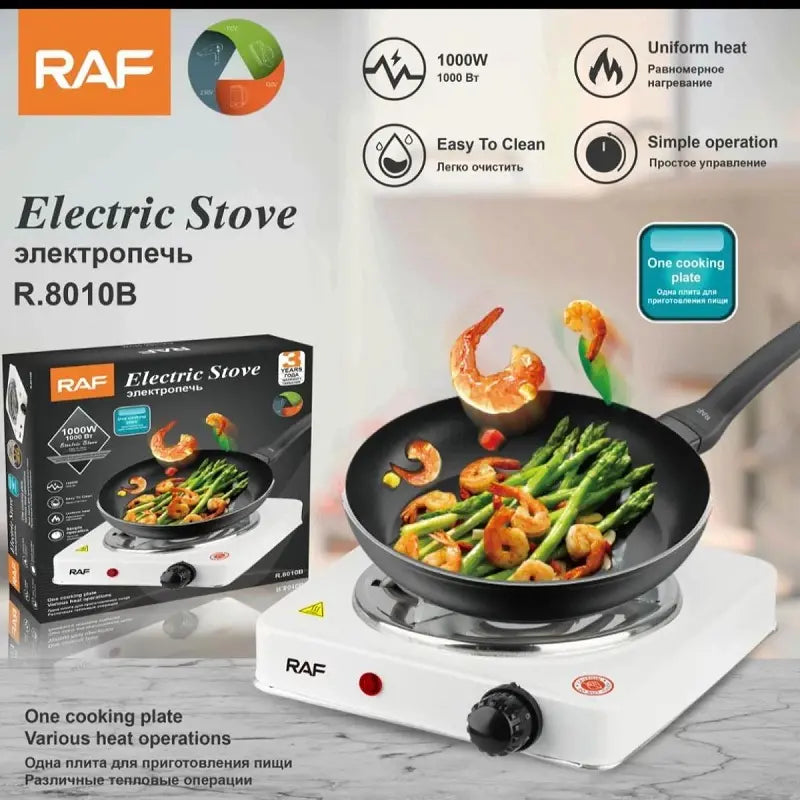 Hot Plate & Electric Stove + Cooker R.8010A – Uniform Heating – 1000W