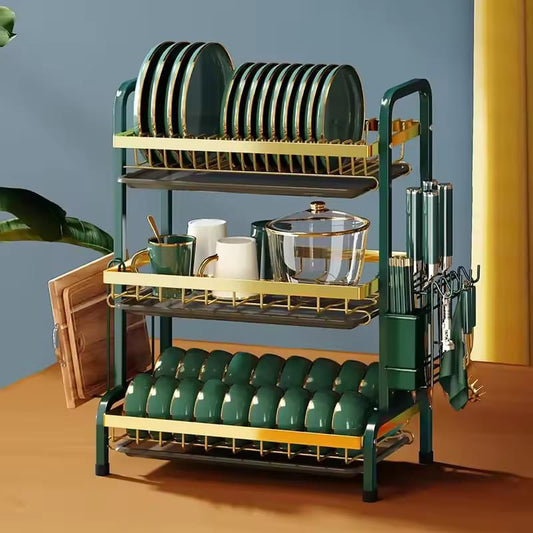 Luxurious green &amp; gold dish drying rack*