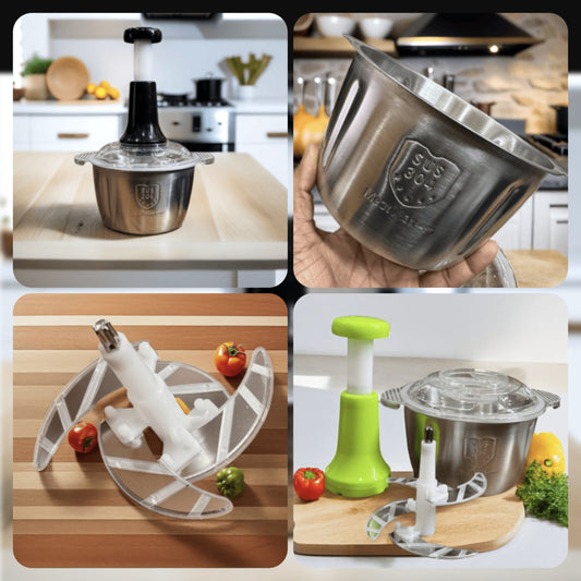 Stainless Steel Push Chopper 2L