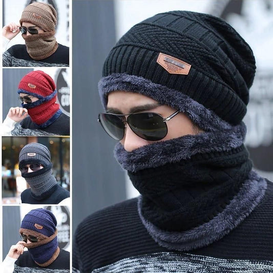 2 Piece Beanie Cap + Neck Warmer/Hat & Warmer Winter Beanie Cap Neck Warmer Beanie Full Set